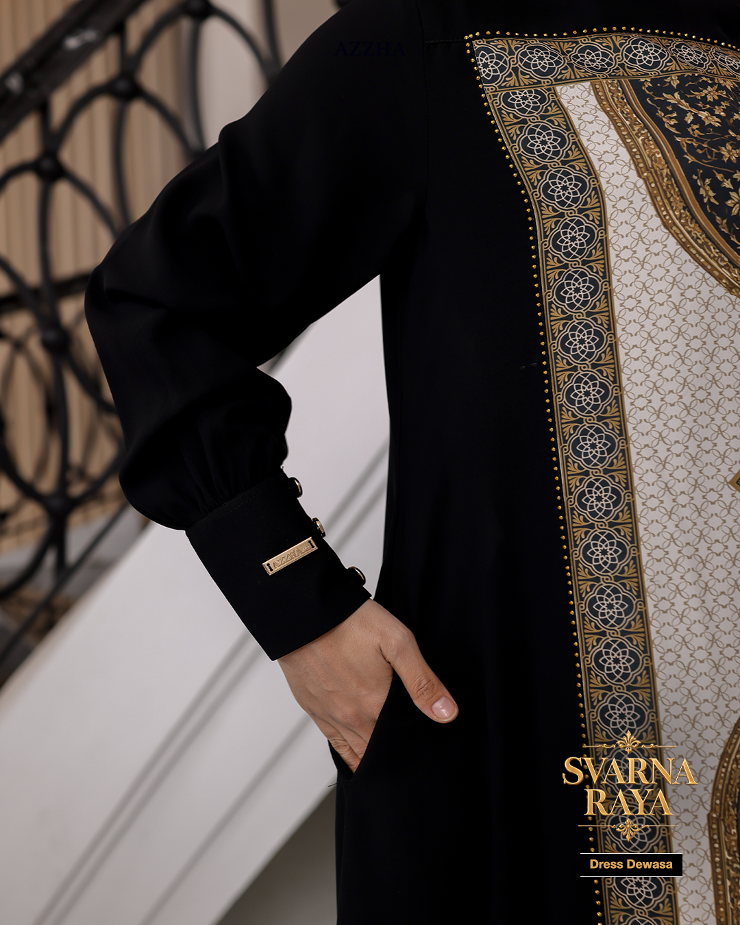 Azzha Indonesia| PRE-ORDER Svarna Raya Dress Dewasa Sarimbit Collection Lebaran 2027