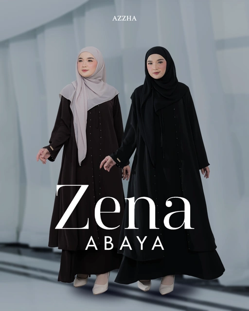 Image of Azzha Indonesia| Zena Abaya Inner Outer dengan Aksen Payet Eksklusif 
