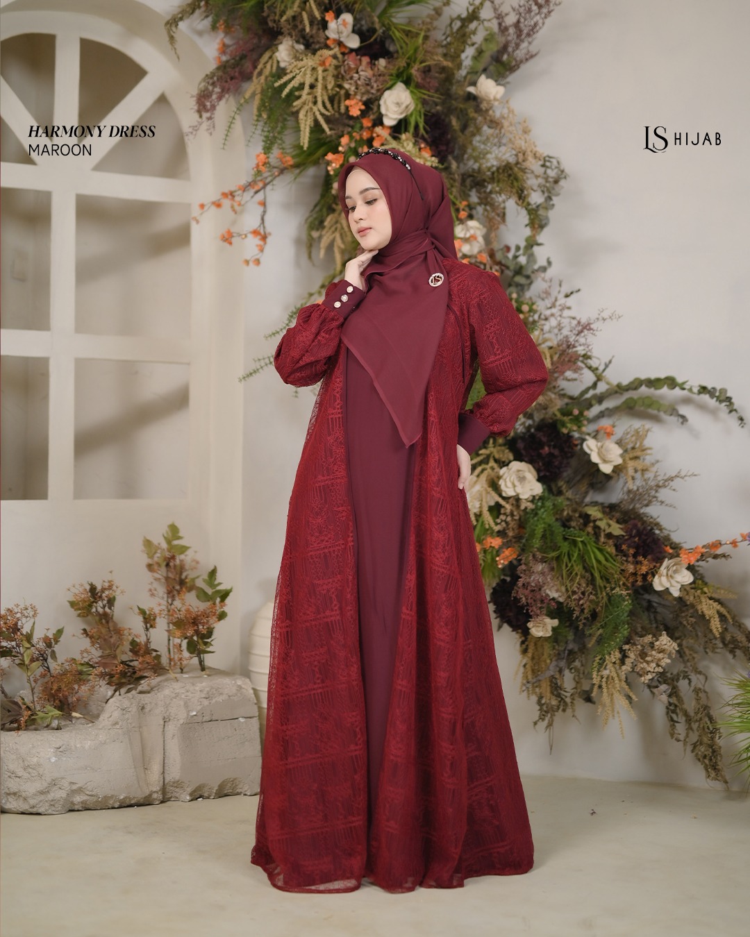 Harmony Dress - Maroon
