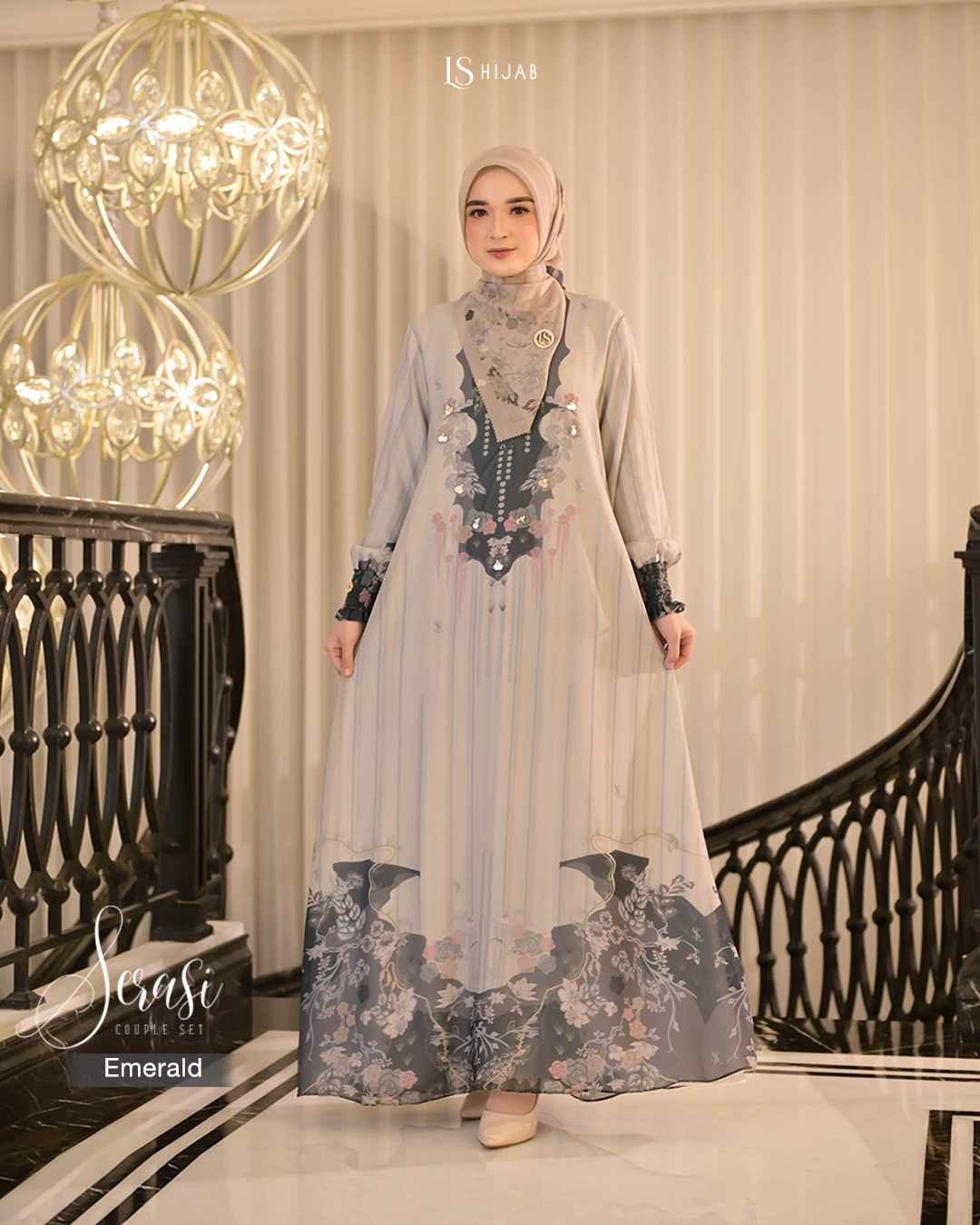 LS Hijab - Serasi Gamis Sarimbit Wanita Muslimah Dengan Bahan Sifon Sutra Silk Premium Nyaman dan Mewah