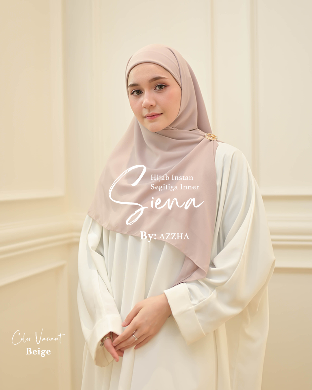 Azzha Indonesia| Siena Pashmina Segitiga Instant - Ciput Menyatu