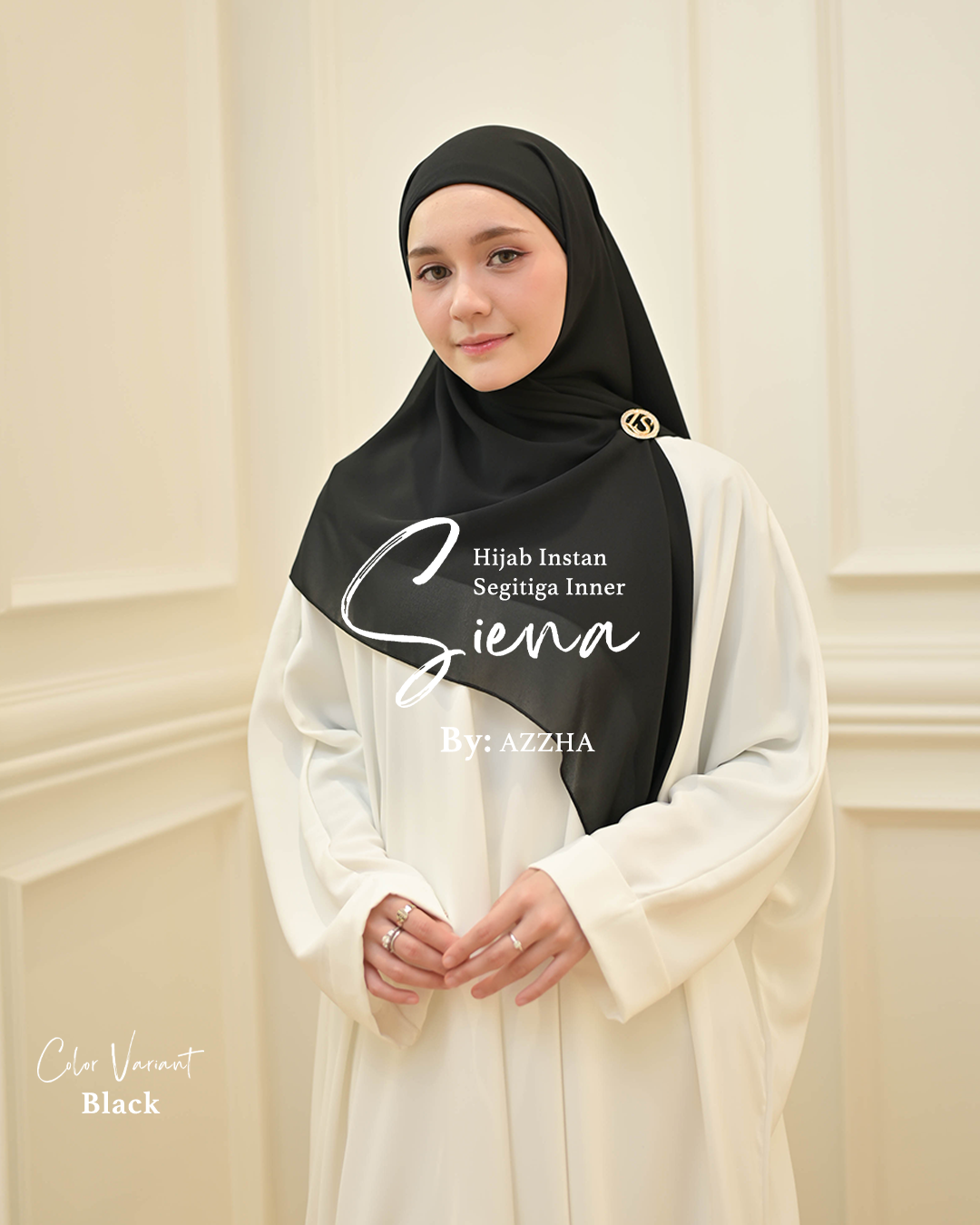 Azzha Indonesia| Siena Pashmina Segitiga Instant - Ciput Menyatu