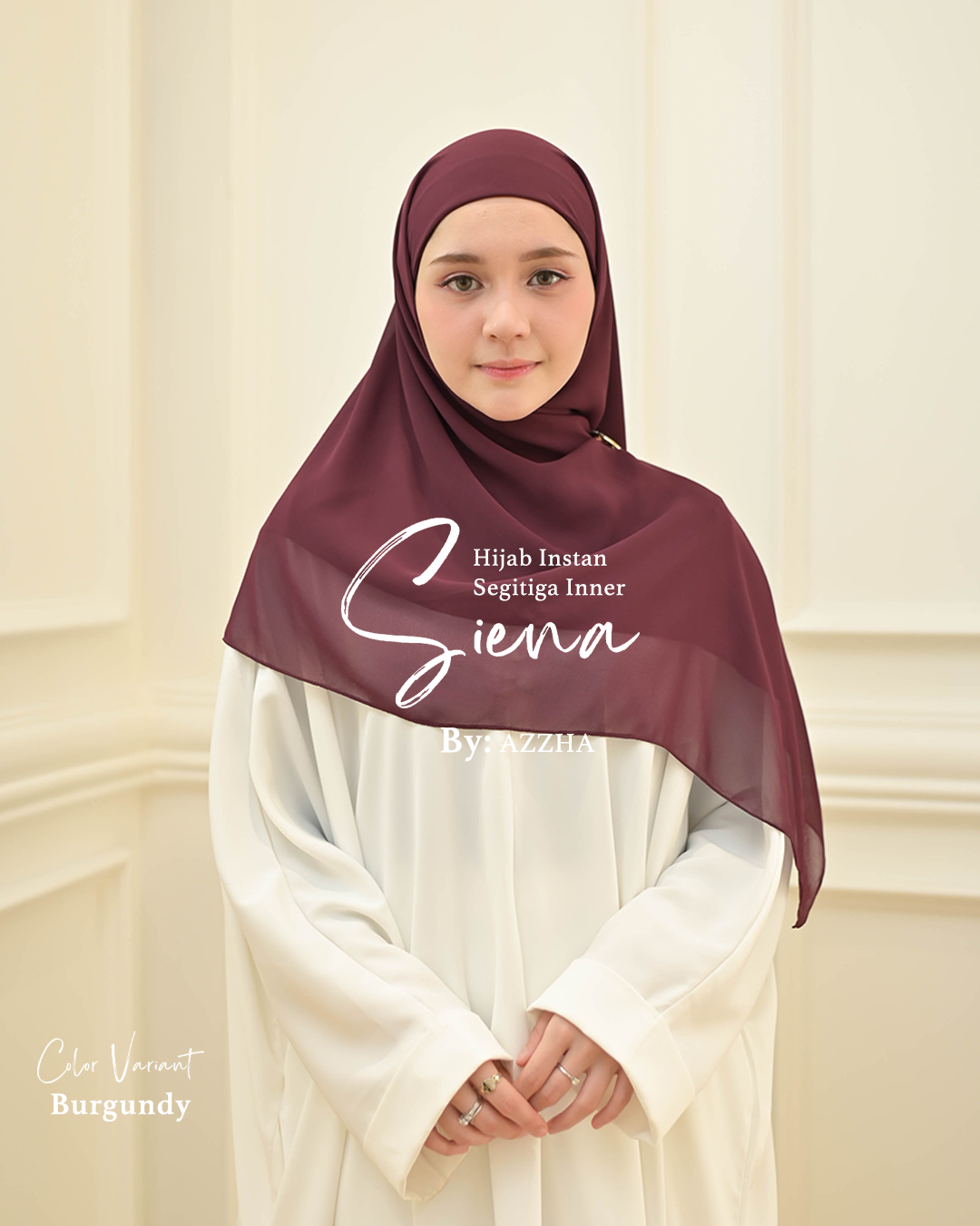 Azzha Indonesia| Siena Pashmina Segitiga Instant - Ciput Menyatu