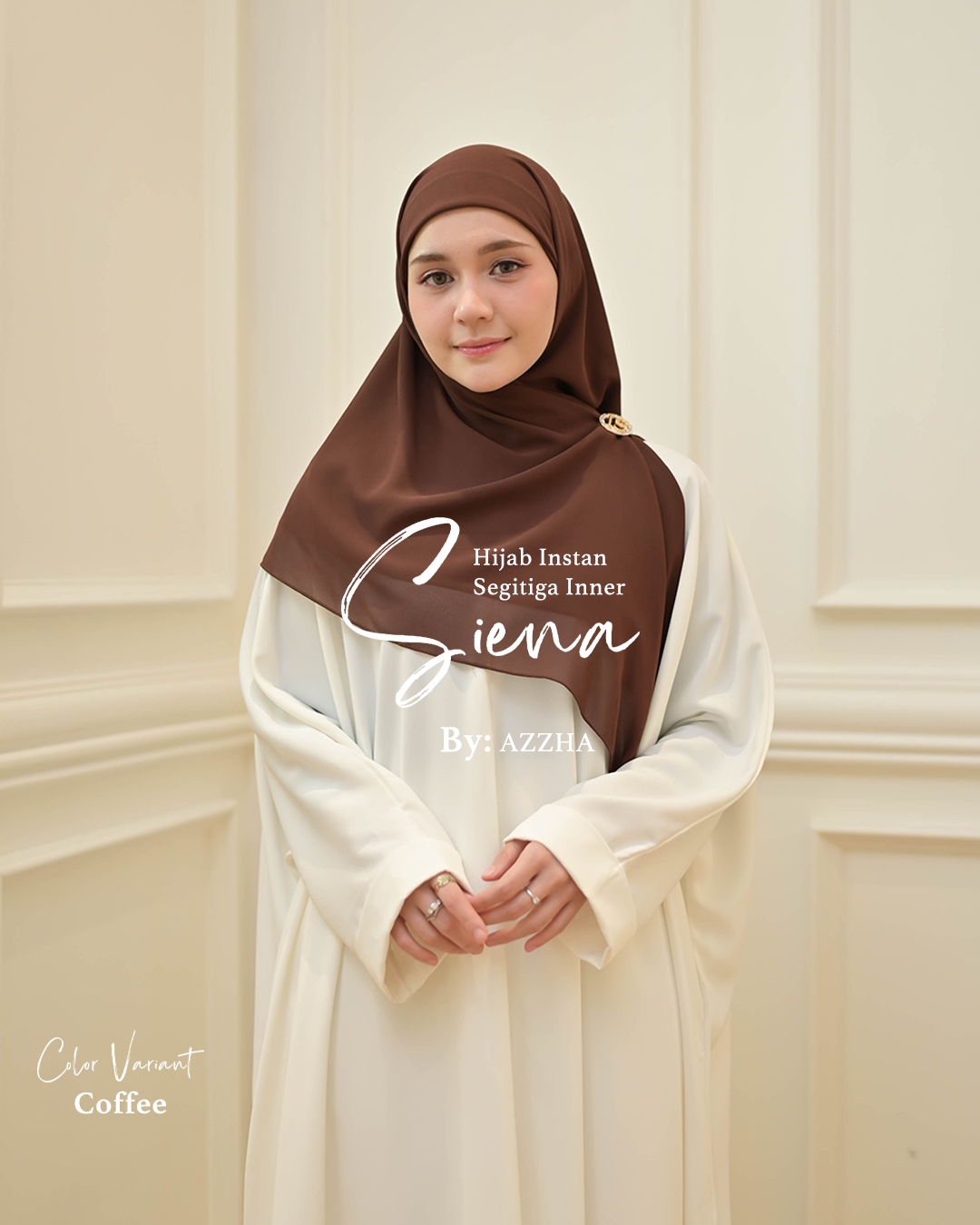 Azzha Indonesia| Siena Pashmina Segitiga Instant - Ciput Menyatu
