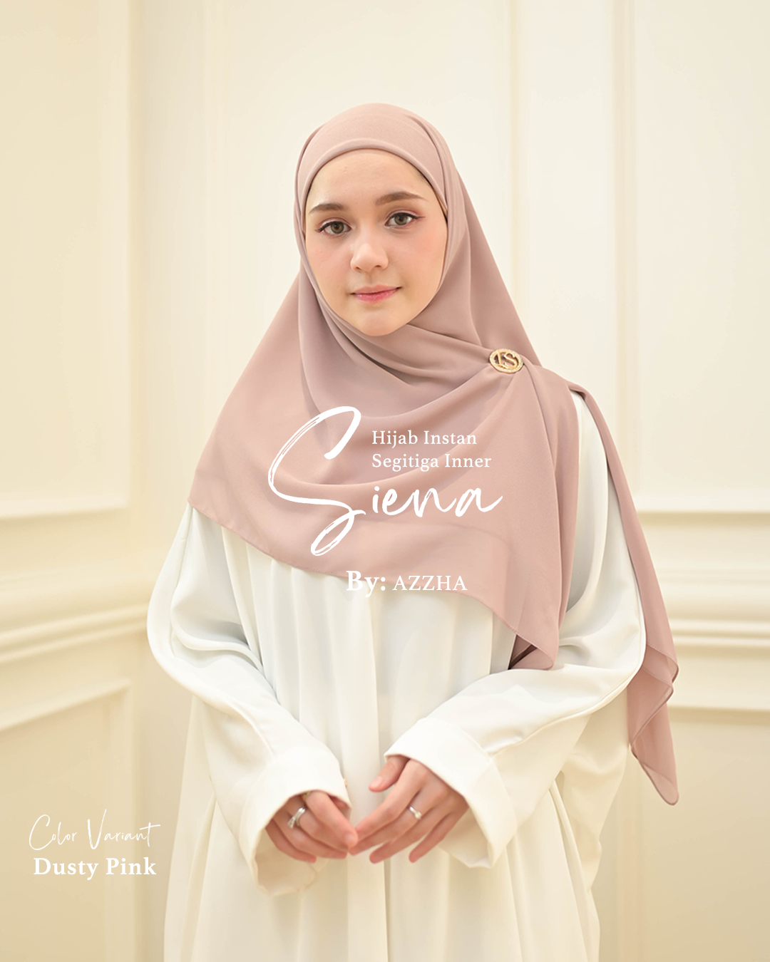 Azzha Indonesia| Siena Pashmina Segitiga Instant - Ciput Menyatu