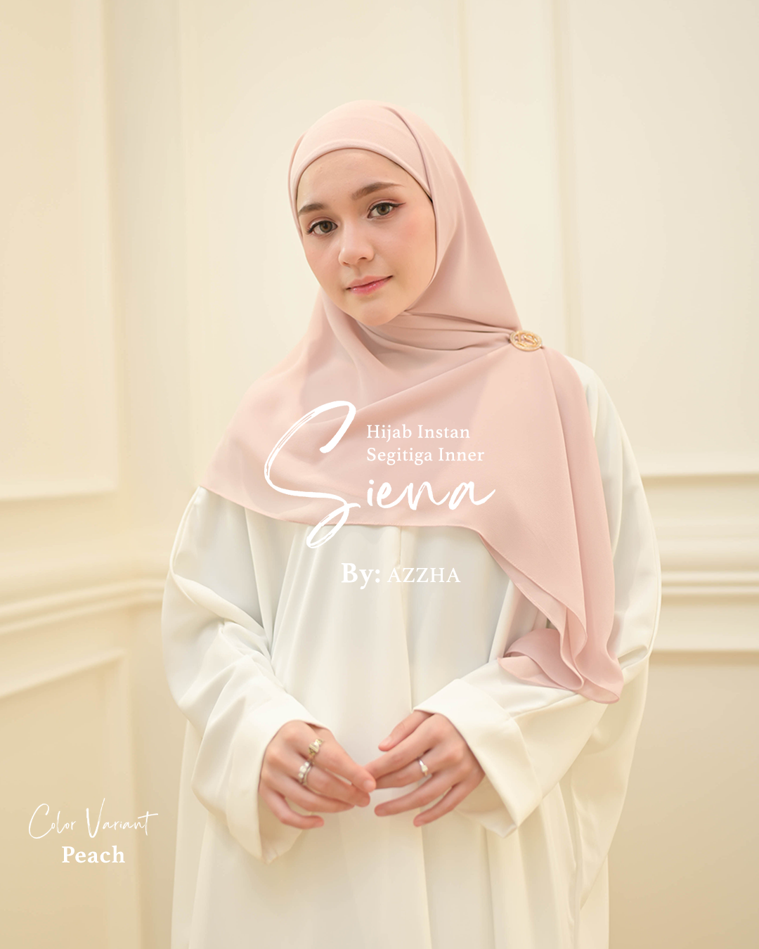 Azzha Indonesia| Siena Pashmina Segitiga Instant - Ciput Menyatu