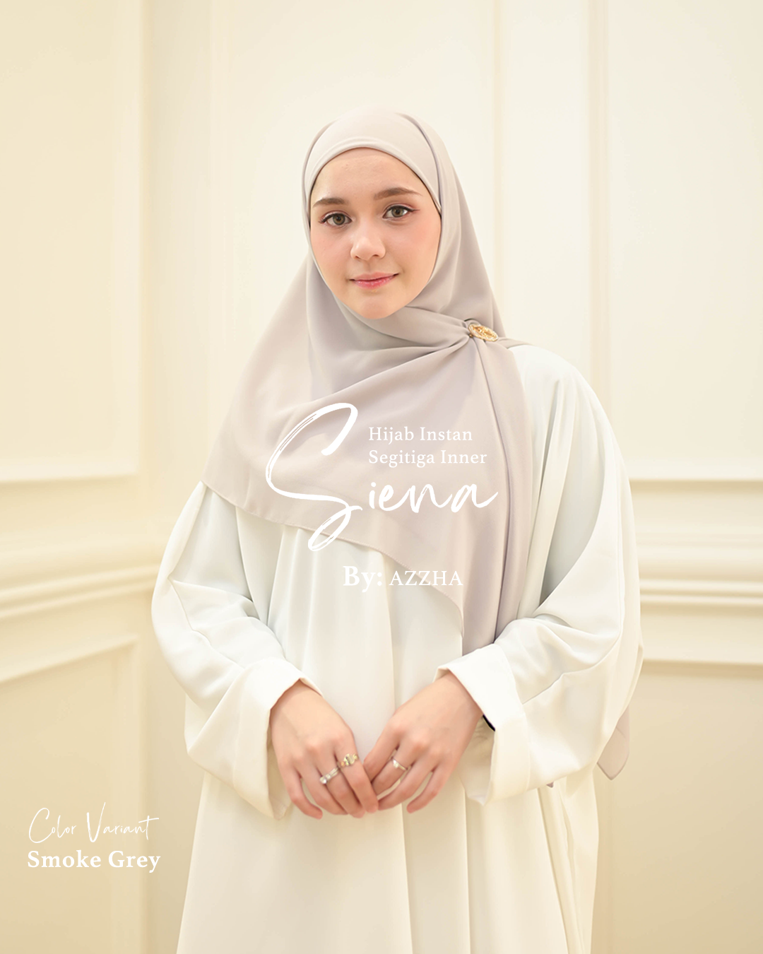Azzha Indonesia| Siena Pashmina Segitiga Instant - Ciput Menyatu