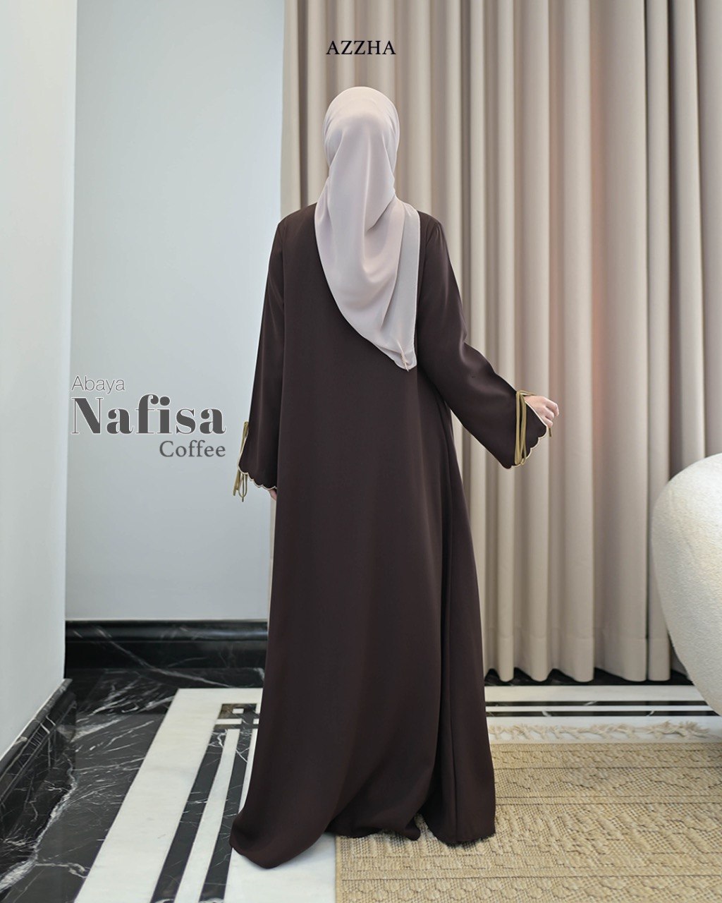 Azzha Indonesia - Nafisa Abaya Wanita Muslimah Nyaman Lembut dan Elegant Dengan Bahan Hania Arabian anti UV Premium