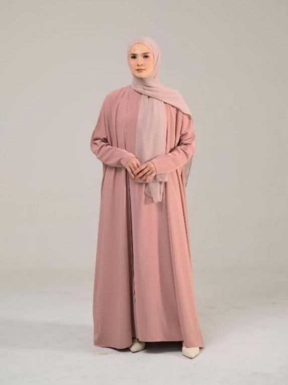 Azzha Indonesia - Yasmina Abaya Style 1 Dress Set Outer Dengan Bahan Eliza Anti UV Premium