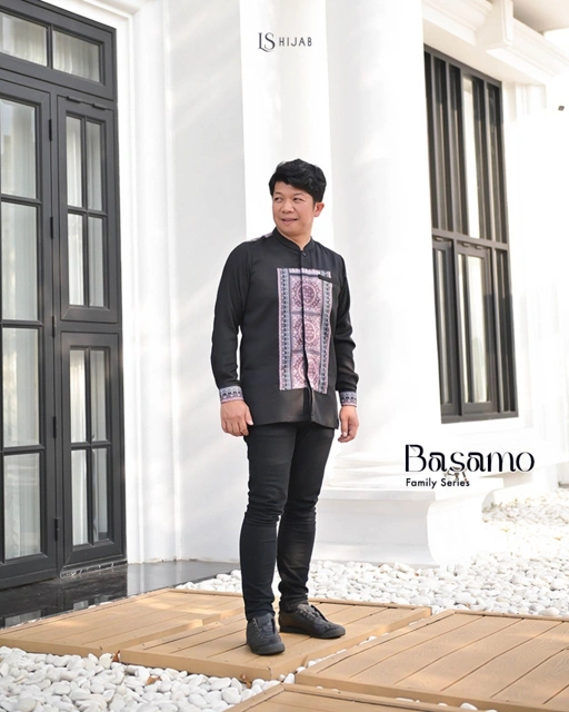 LS Hijab Koko Basamo Lengan Panjang Motif Printing Bahan Sahara Full Tricot Elegan