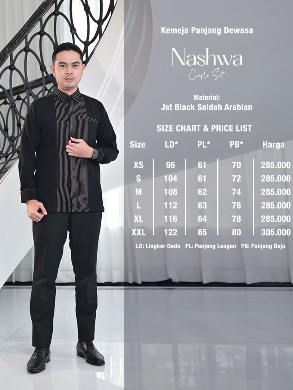 Azzha Indonesia - Nashwa Abaya Wanita Muslimah Nyaman Lembut dan Elegant Dengan Bahan Jet Black Saidah Arabian Premium