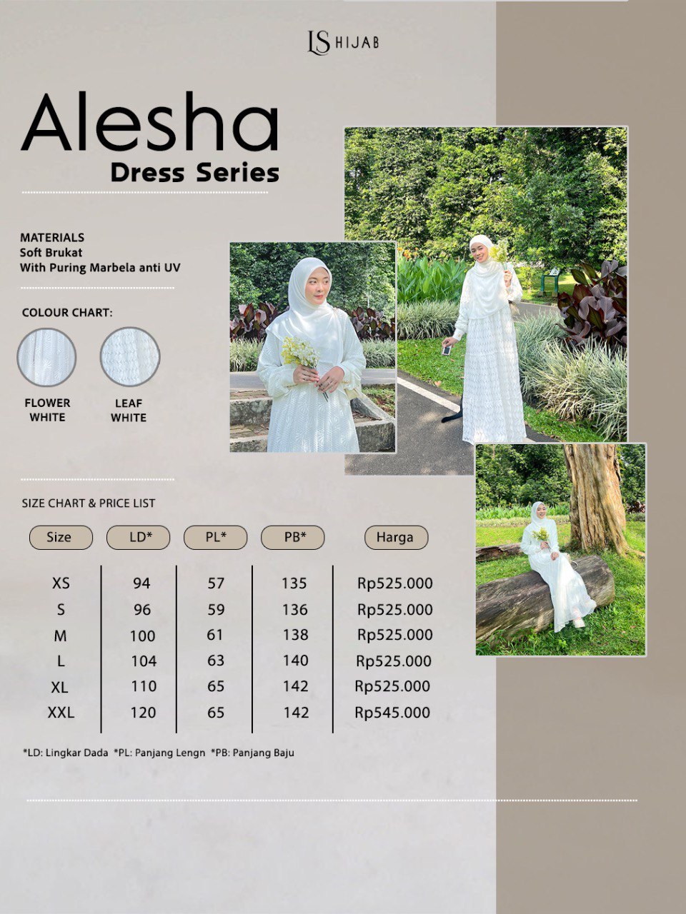 LS Hijab - Alesha Dress Wanita Muslimah Nyaman Elegant Dan Mewah, Dress Lebaran 2026 Dengan Bahan Brukat Premium