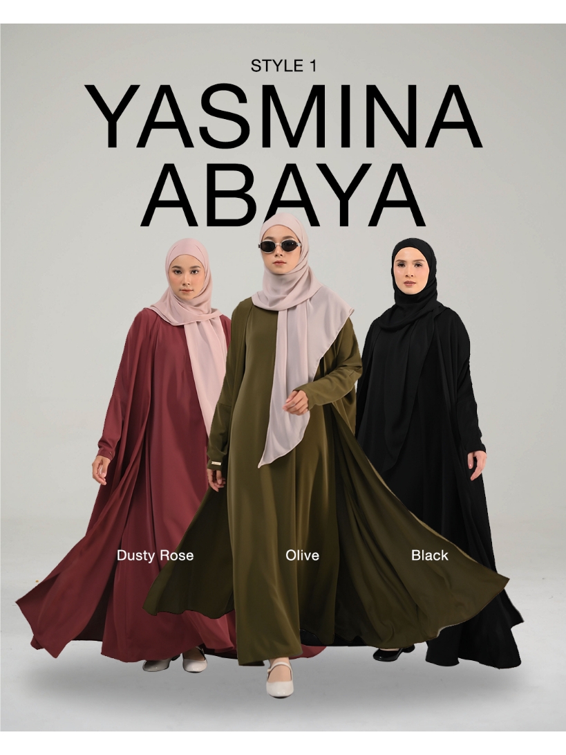 Azzha Indonesia - Yasmina Abaya Style 1 Dress Set Outer Dengan Bahan Eliza Anti UV Premium