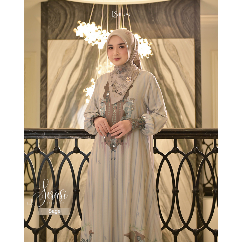 LS Hijab - Serasi Gamis Sarimbit Wanita Muslimah Dengan Bahan Sifon Sutra Silk Premium Nyaman dan Mewah
