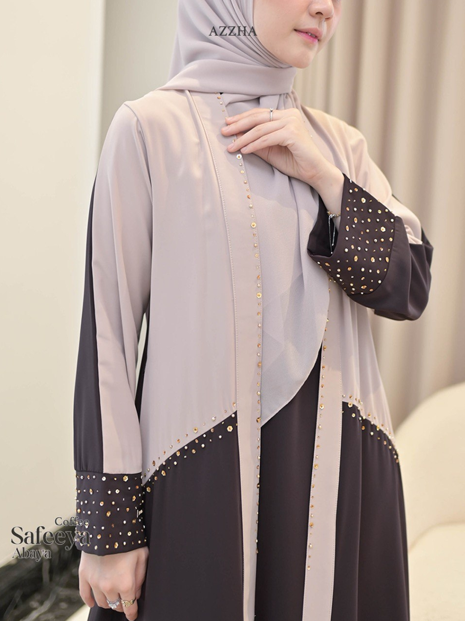 Azzha Indonesia - Safeeya Abaya Wanita Muslimah Nyaman Lembut dan Mewah Dengan Bahan Hania Anti UV Premium