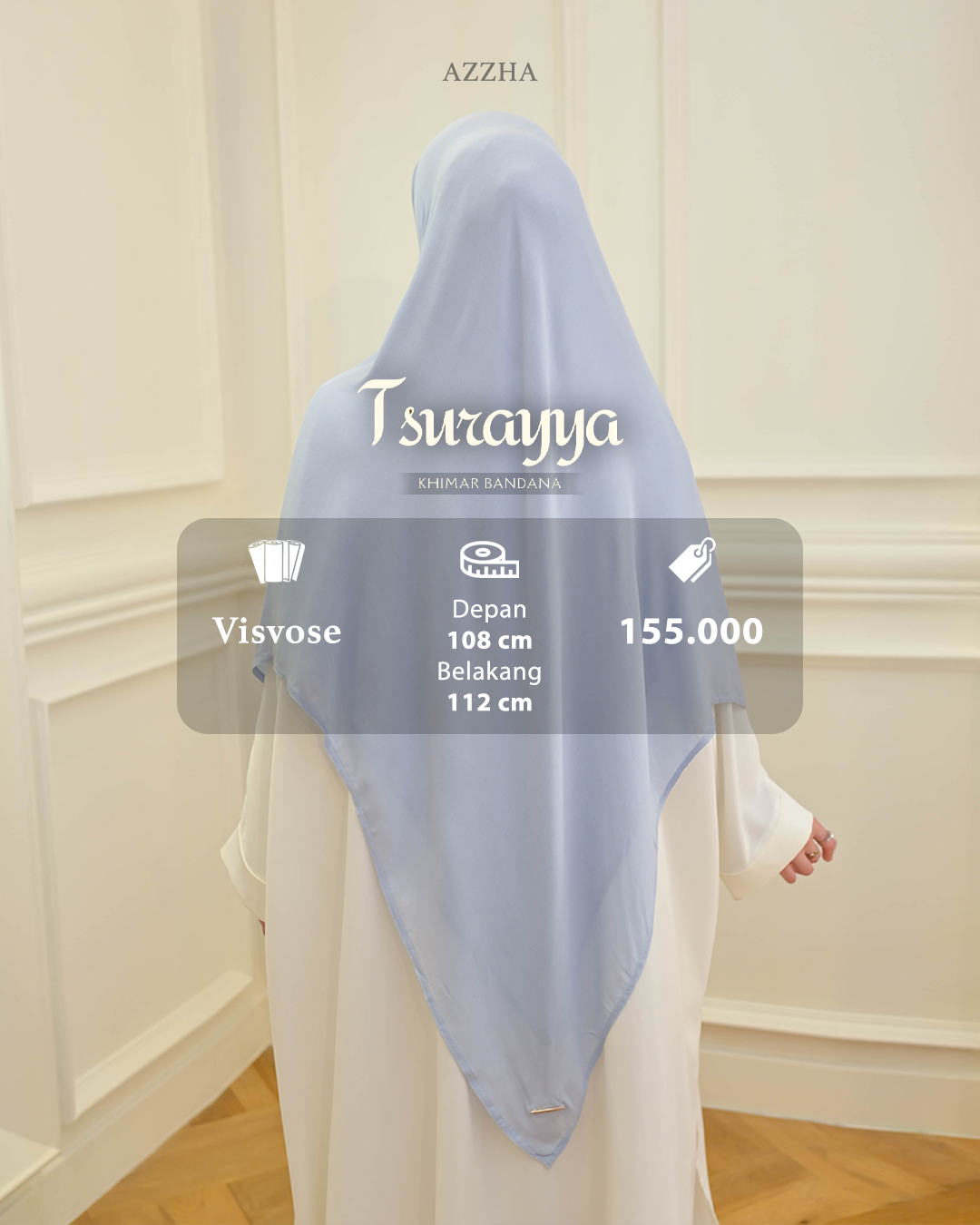 Azzha Indonesia - Tsurayya Kimar Bandana Nyaman Adem dan Lembut dengan Bahan Viscose Premium