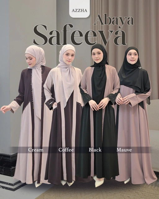 Image of Azzha Indonesia | Safeeya Abaya Muslimah dengan Aksen Payet