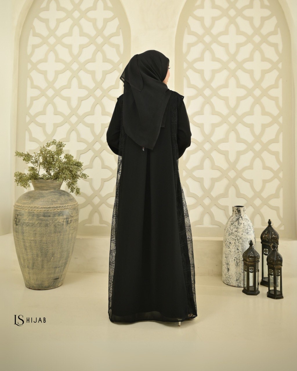 LS HIJAB| Gamila Dress Kombinasi Brukat, Inner Outer Lepas Pasang