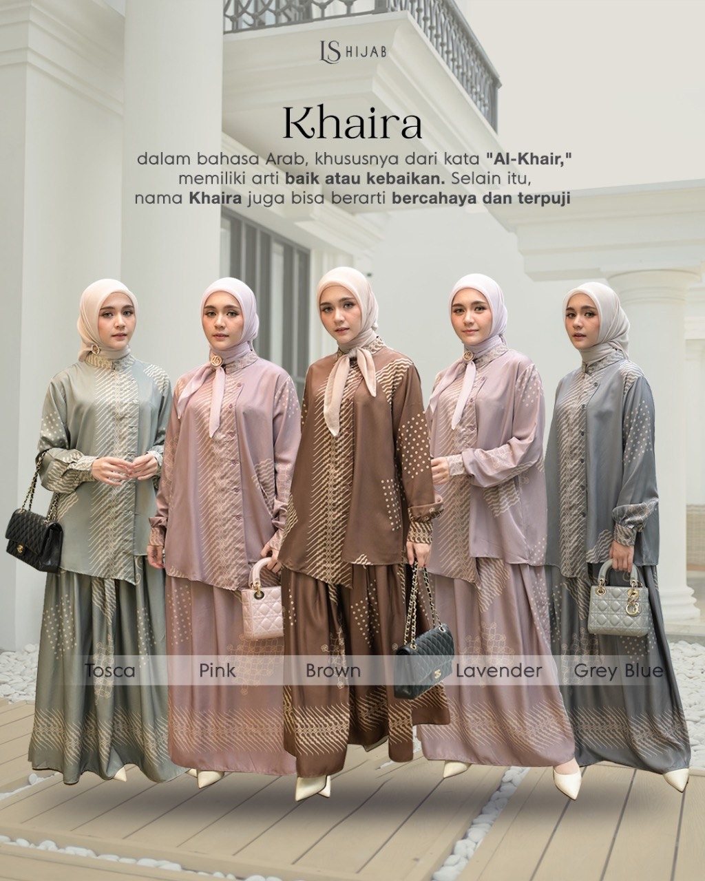 LS HIJAB| Khaira Oneset Kemeja Rok Motif Batik Premium