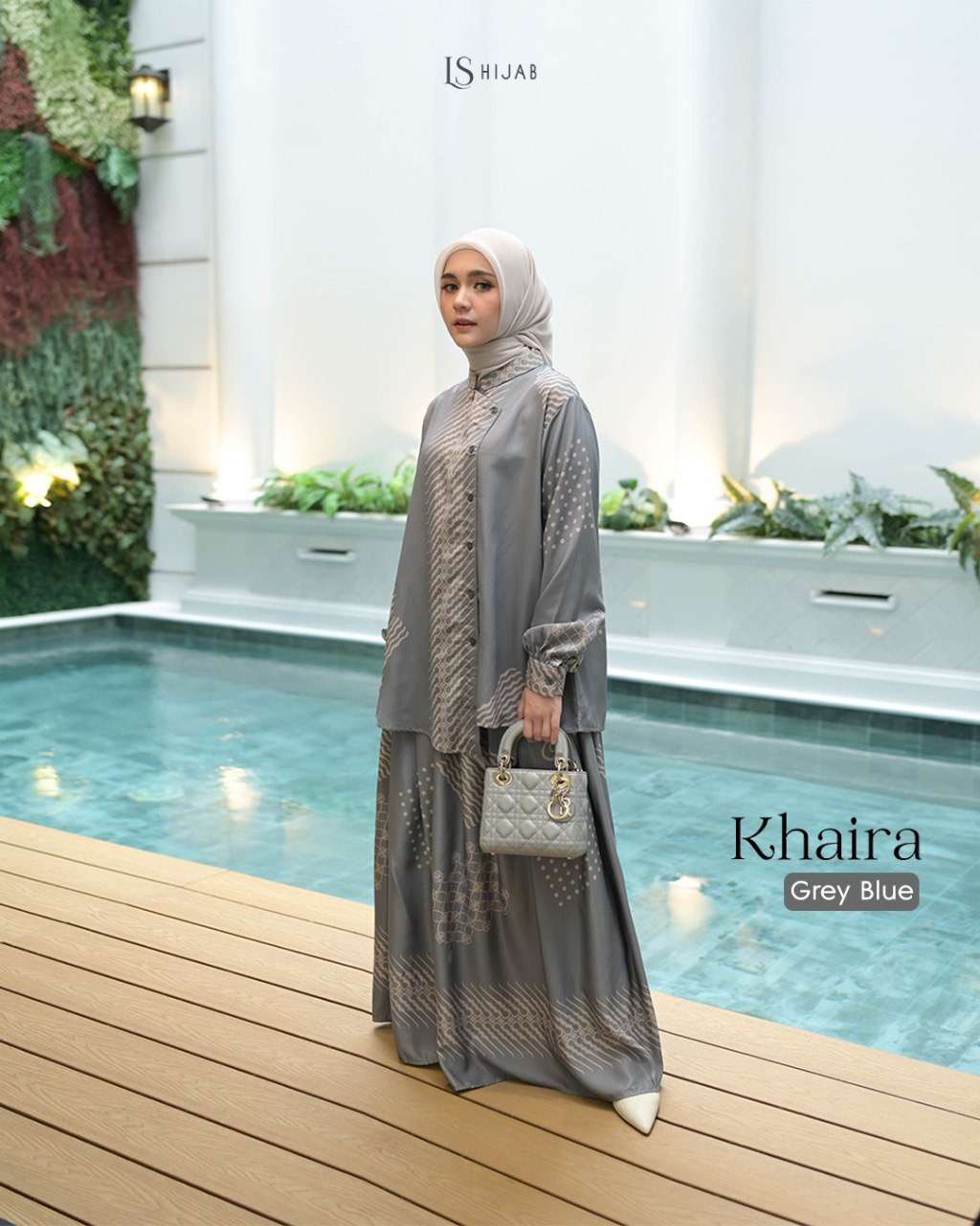 LS HIJAB| Khaira Oneset Kemeja Rok Motif Batik Premium