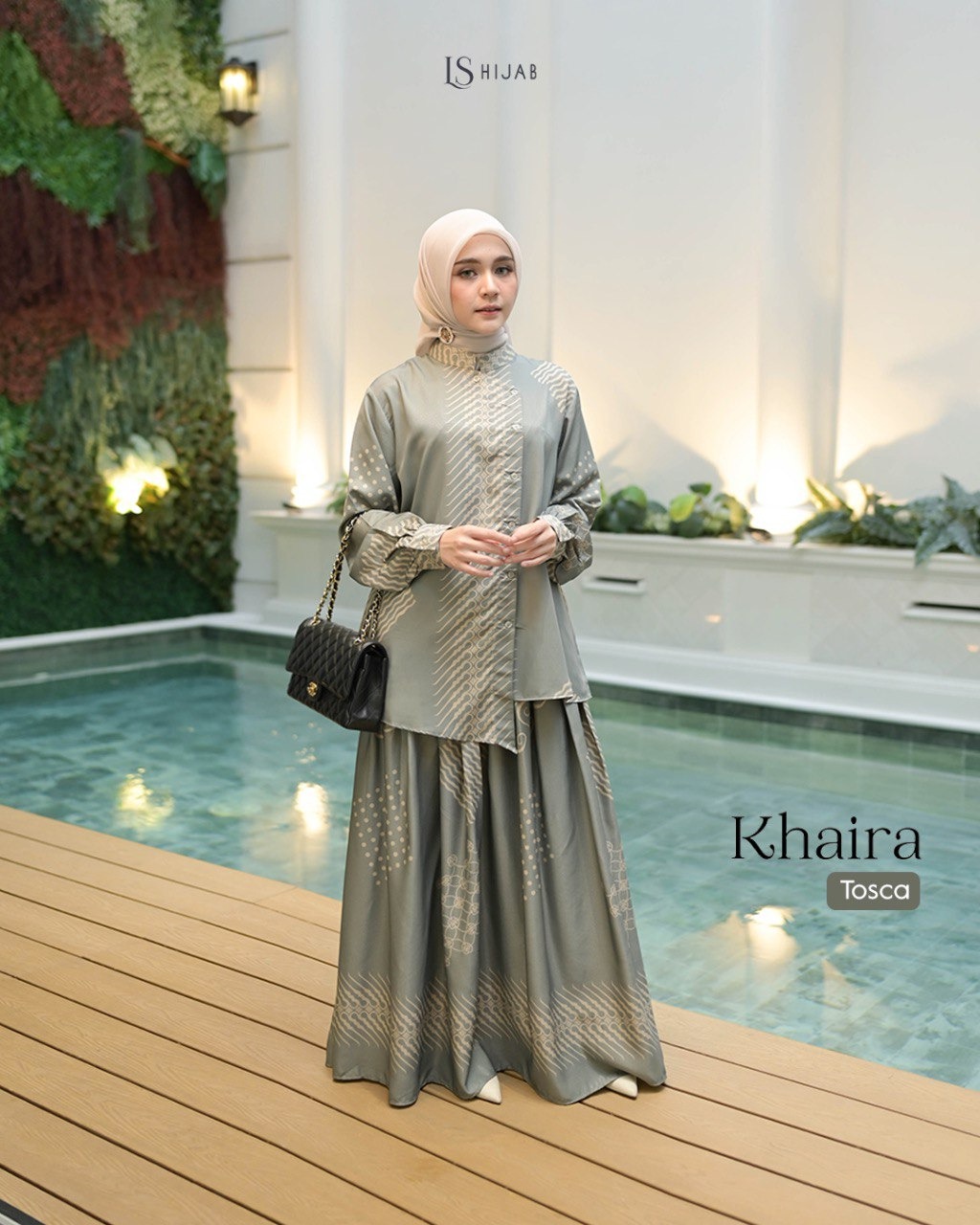 LS HIJAB| Khaira Oneset Kemeja Rok Motif Batik Premium