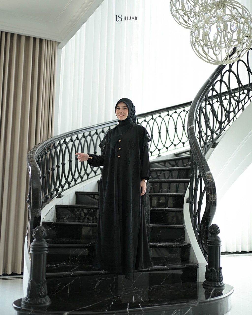 Yaseera Dress Muslimah - Outer Brukat Premium Lepas Pasang