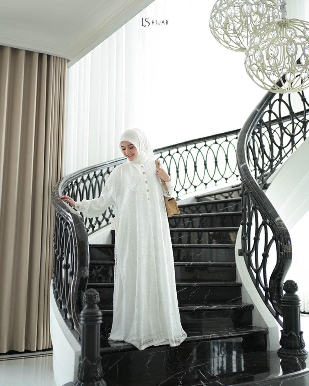 Yaseera Dress Muslimah - Outer Brukat Premium Lepas Pasang