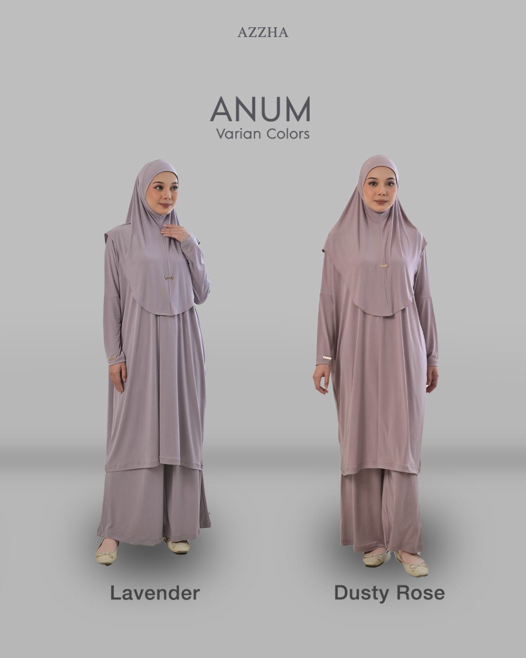 Azzha Indonesia - Anum One Set | Setelan 3 in 1 Plus Bergo Dengan Bahan Jersey Korea Premium