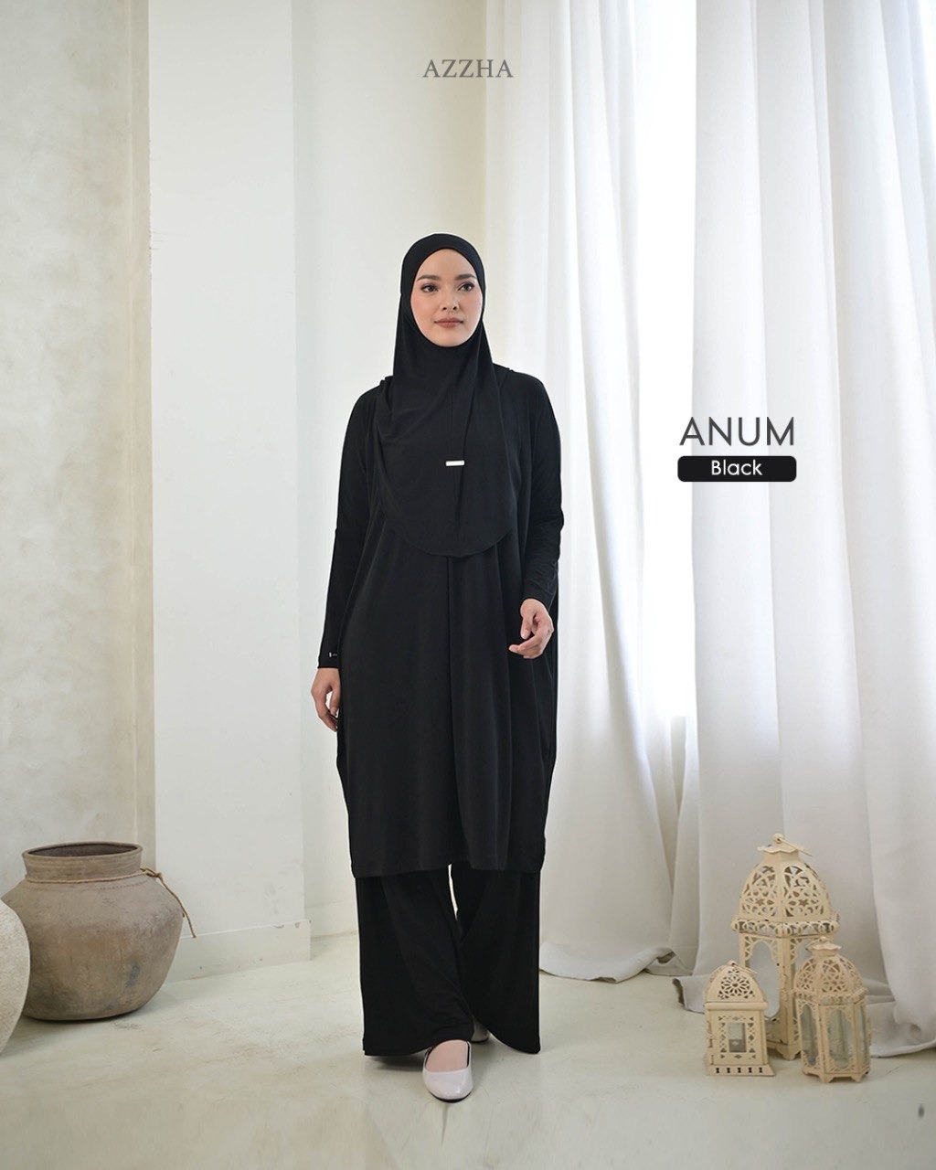 Azzha Indonesia - Anum One Set | Setelan 3 in 1 Plus Bergo Dengan Bahan Jersey Korea Premium