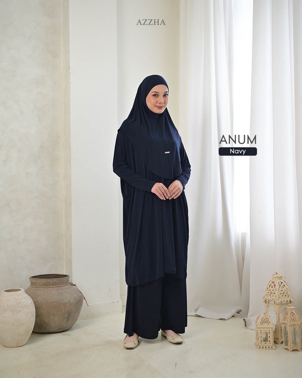 Azzha Indonesia - Anum One Set | Setelan 3 in 1 Plus Bergo Dengan Bahan Jersey Korea Premium