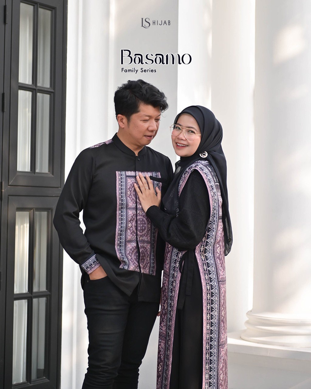 LS Hijab Koko Basamo Lengan Panjang Motif Printing Bahan Sahara Full Tricot Elegan