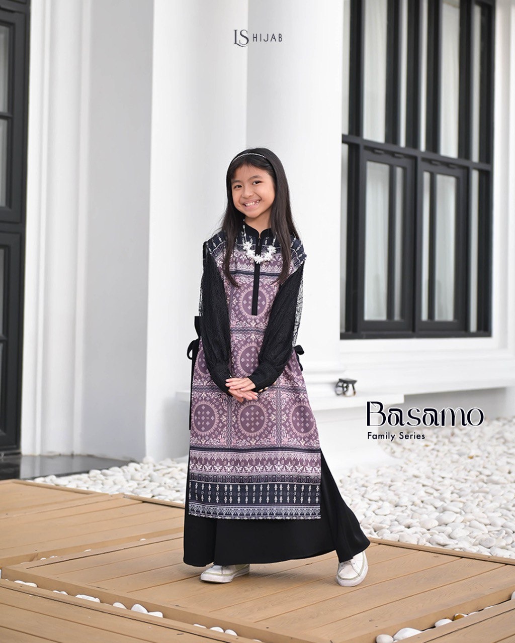 LS HIJAB| Basamo Dress Anak Motif Printing Premium