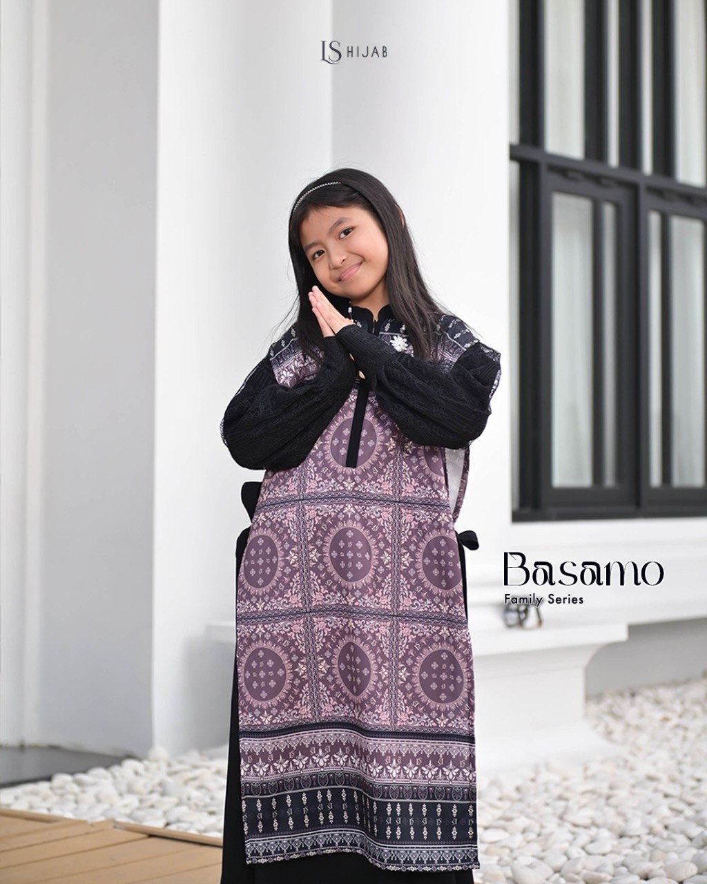 LS HIJAB| Basamo Dress Anak Motif Printing Premium