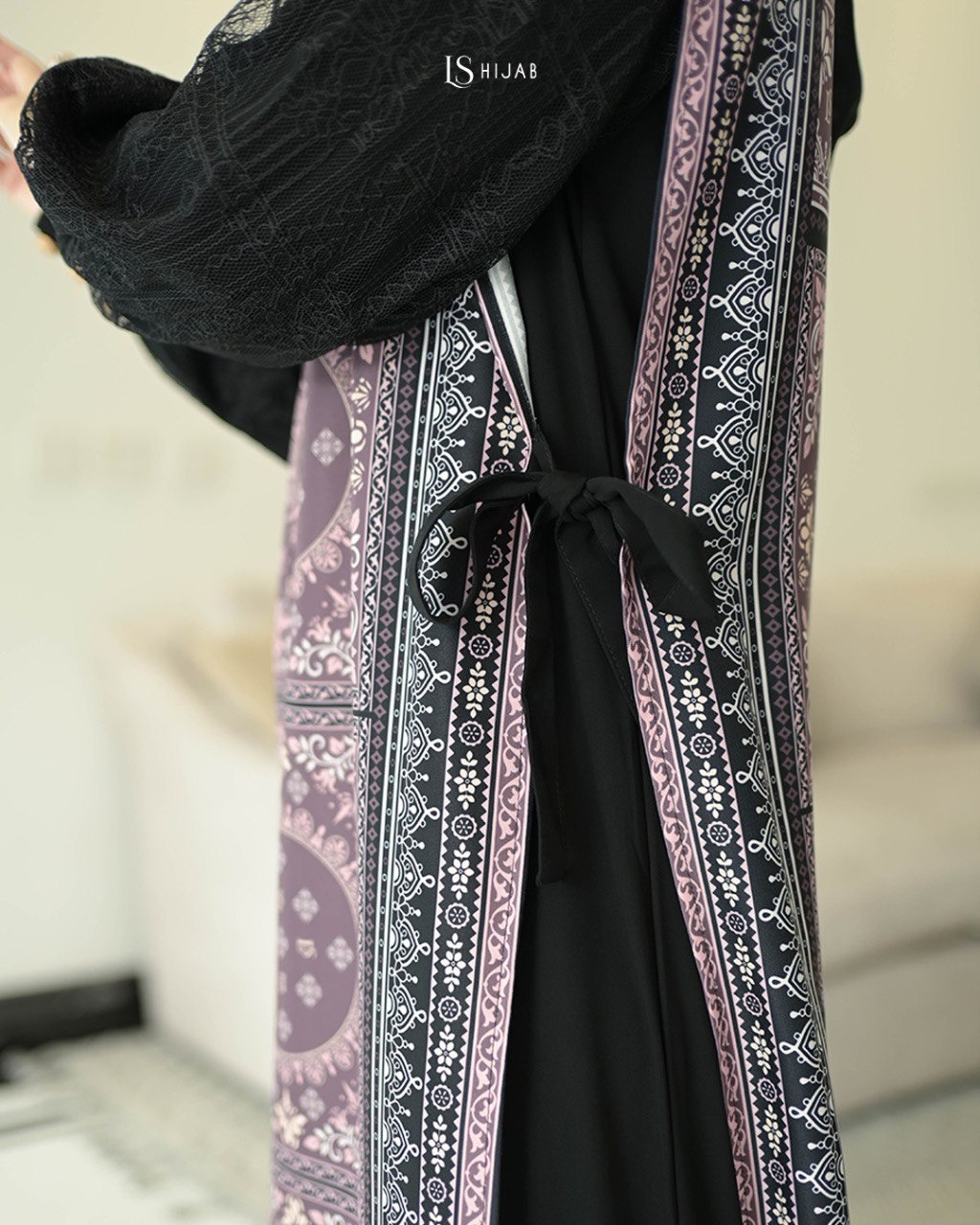 LS HIJAB| Basamo Dress Gamis Couple Busui Friendly Wanita Muslim Motif Premium