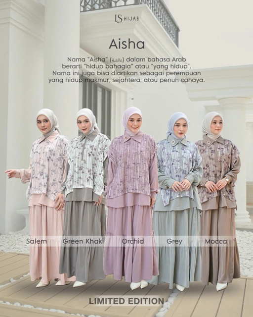 Image of LS Hijab| Aisha Oneset Blouse Set Rok Muslimah  Anti UV