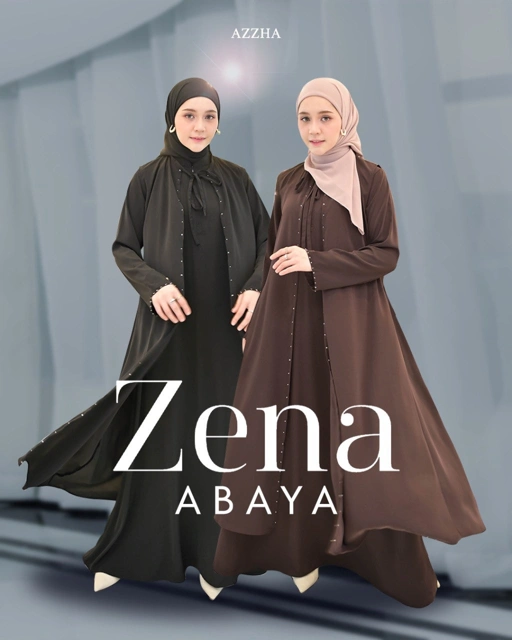 Image of Azzha Indonesia| Zena Abaya Inner Outer dengan Aksen Payet Eksklusif 