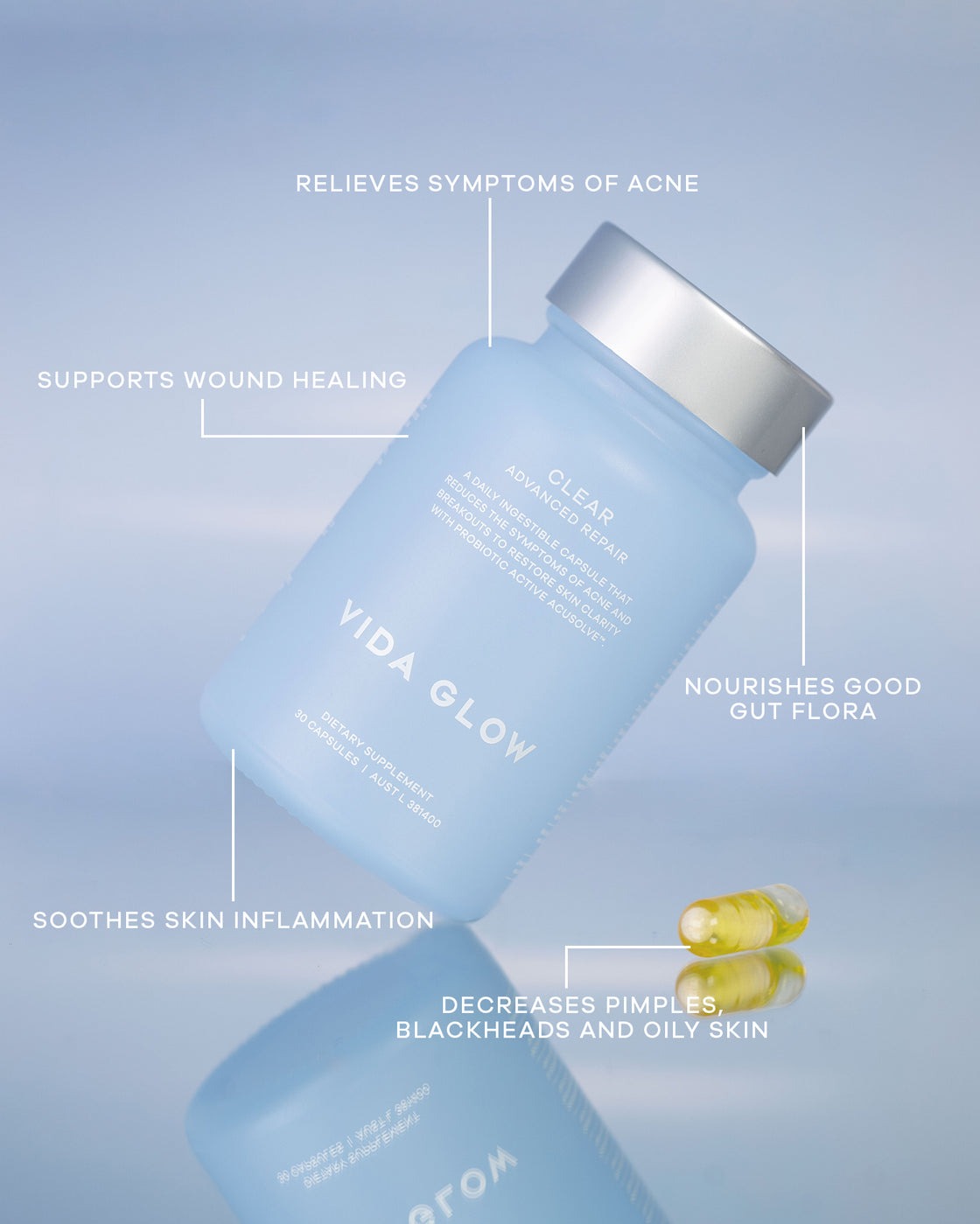 VIDAGLOW Clear Capsules for Acne Fighter