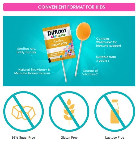 Difflam Soothing Throat Pops Manuka Honey 10 pack