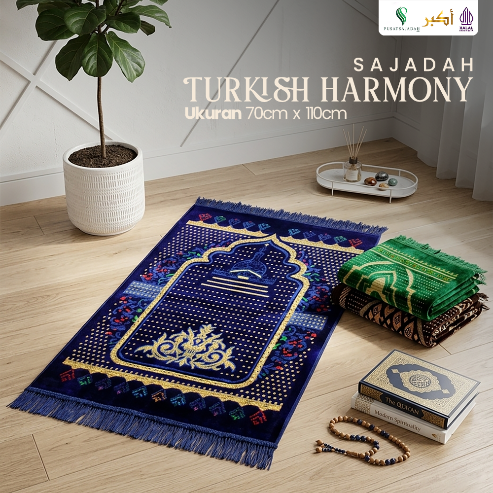 Sajadah Dewasa Tebal | Turkish Harmony | Uk. 70x110 | Model Terbaru | Gift |Turkiye | Turkey | Istanbul | Souvenir Haji | Terlaris | Lembut