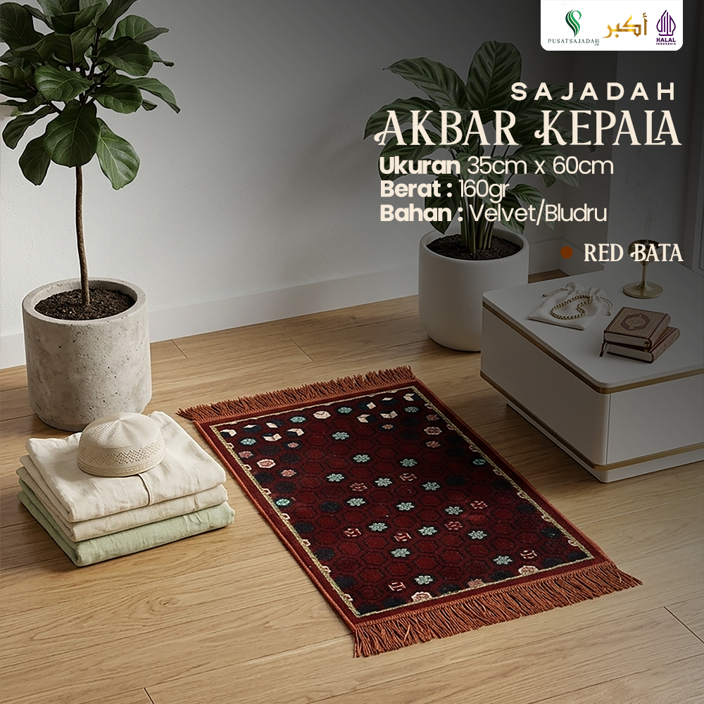 Sajadah Anak Tebal & Lembut | Akbar Kepala | Uk. 35x60 | Minimalis | Modern | Terlaris | Oleh-Oleh Haji dan Umroh | Murah | Aesthetic | Kecil | Travel | Tahlilan 40 hari