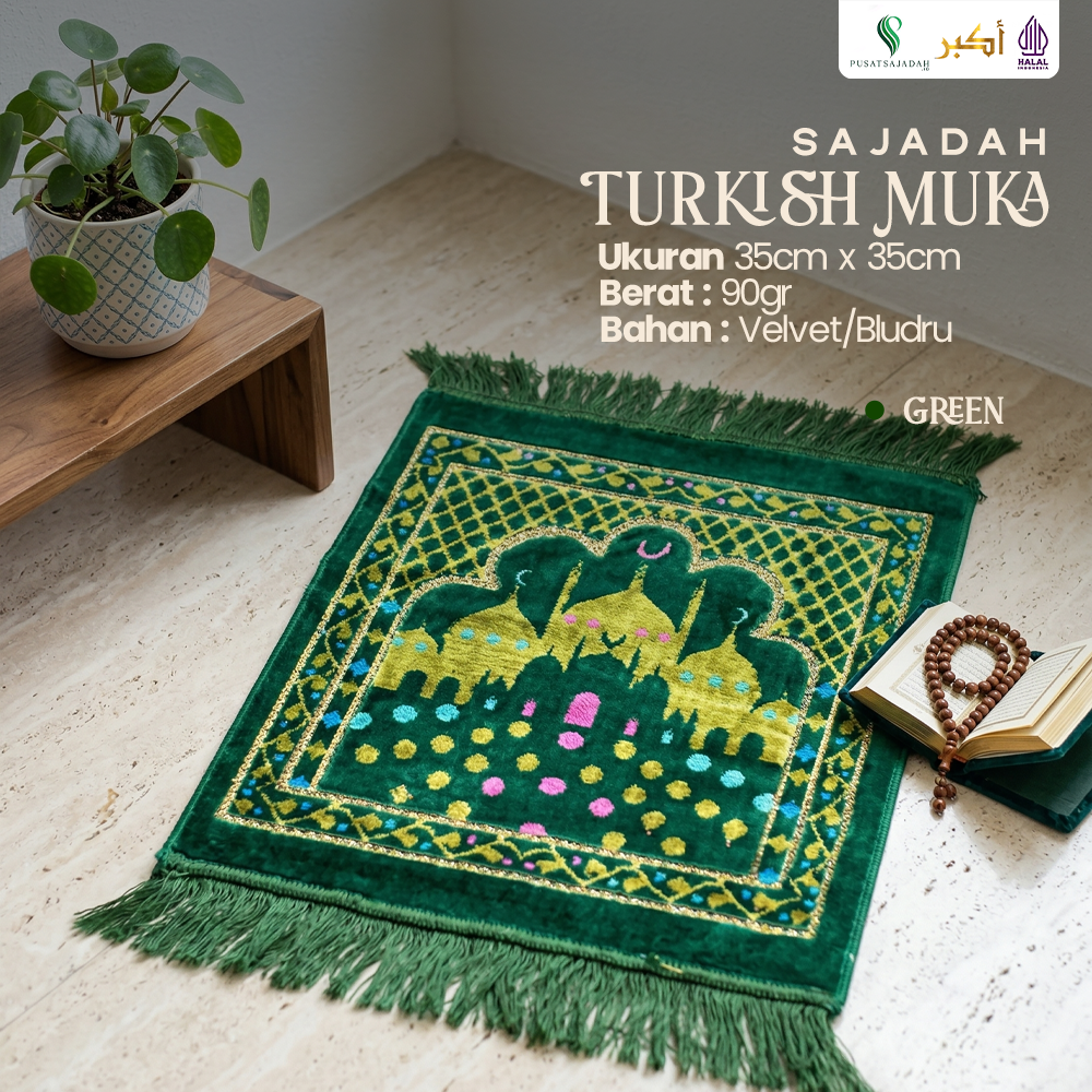 Sajadah Muka Tebal & Lembut | Turkish Muka | Uk. 35x35 | Minimalis | Modern | Terlaris | Termurah | Terbaik | Lembut | Tebal | Simple | Travel