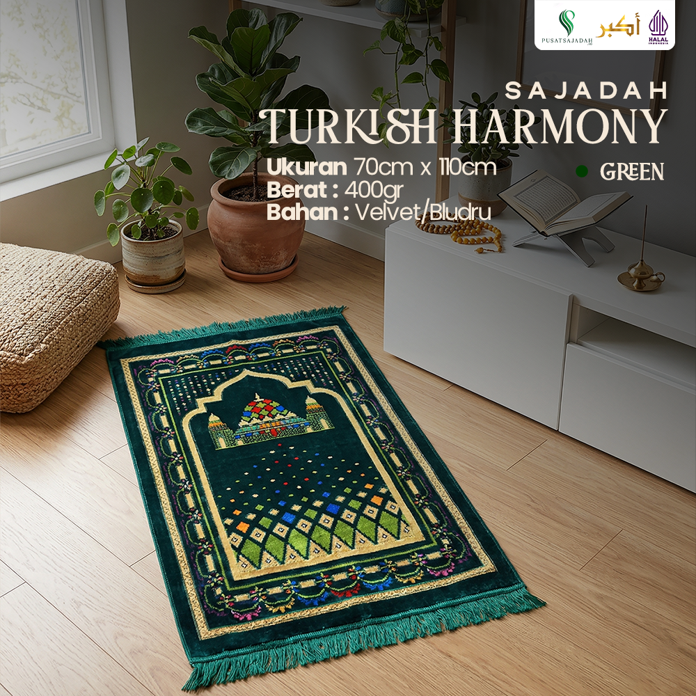 Sajadah Dewasa Tebal | Turkish Harmony | Uk. 70x110 | Model Terbaru | Gift |Turkiye | Turkey | Istanbul | Souvenir Haji | Terlaris | Lembut