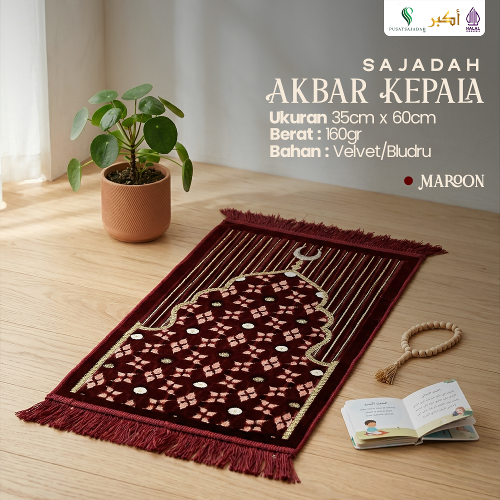 Sajadah Anak Tebal & Lembut | Akbar Kepala | Uk. 35x60 | Minimalis | Modern | Terlaris | Oleh-Oleh Haji dan Umroh | Murah | Aesthetic | Kecil | Travel | Tahlilan 40 hari