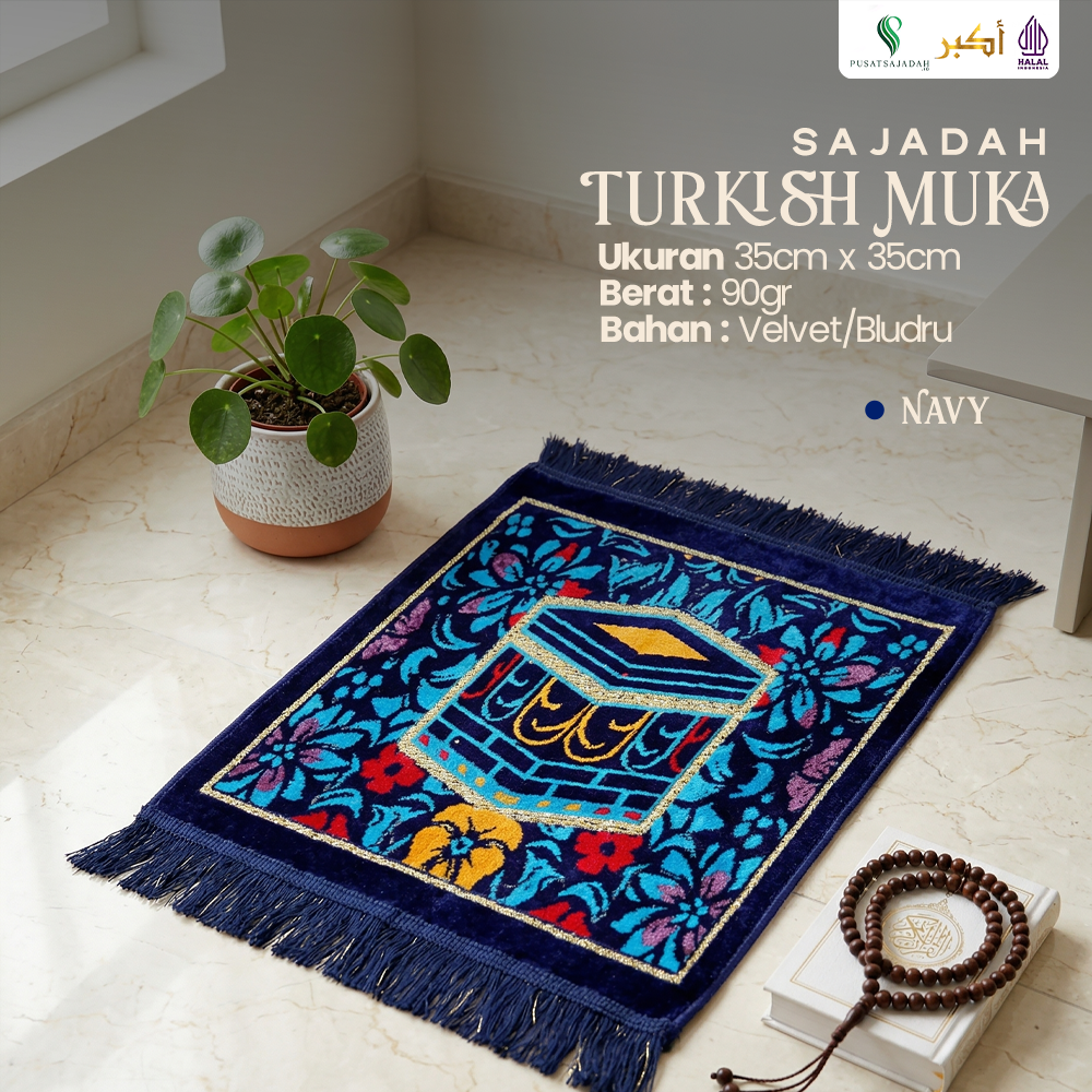 Sajadah Muka Tebal & Lembut | Turkish Muka | Uk. 35x35 | Minimalis | Modern | Terlaris | Termurah | Terbaik | Lembut | Tebal | Simple | Travel