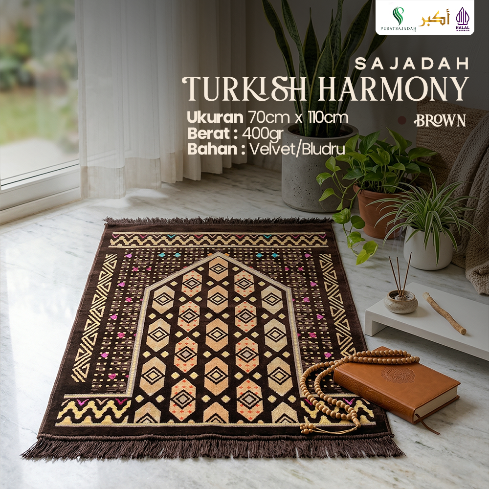 Sajadah Dewasa Tebal | Turkish Harmony | Uk. 70x110 | Model Terbaru | Gift |Turkiye | Turkey | Istanbul | Souvenir Haji | Terlaris | Lembut