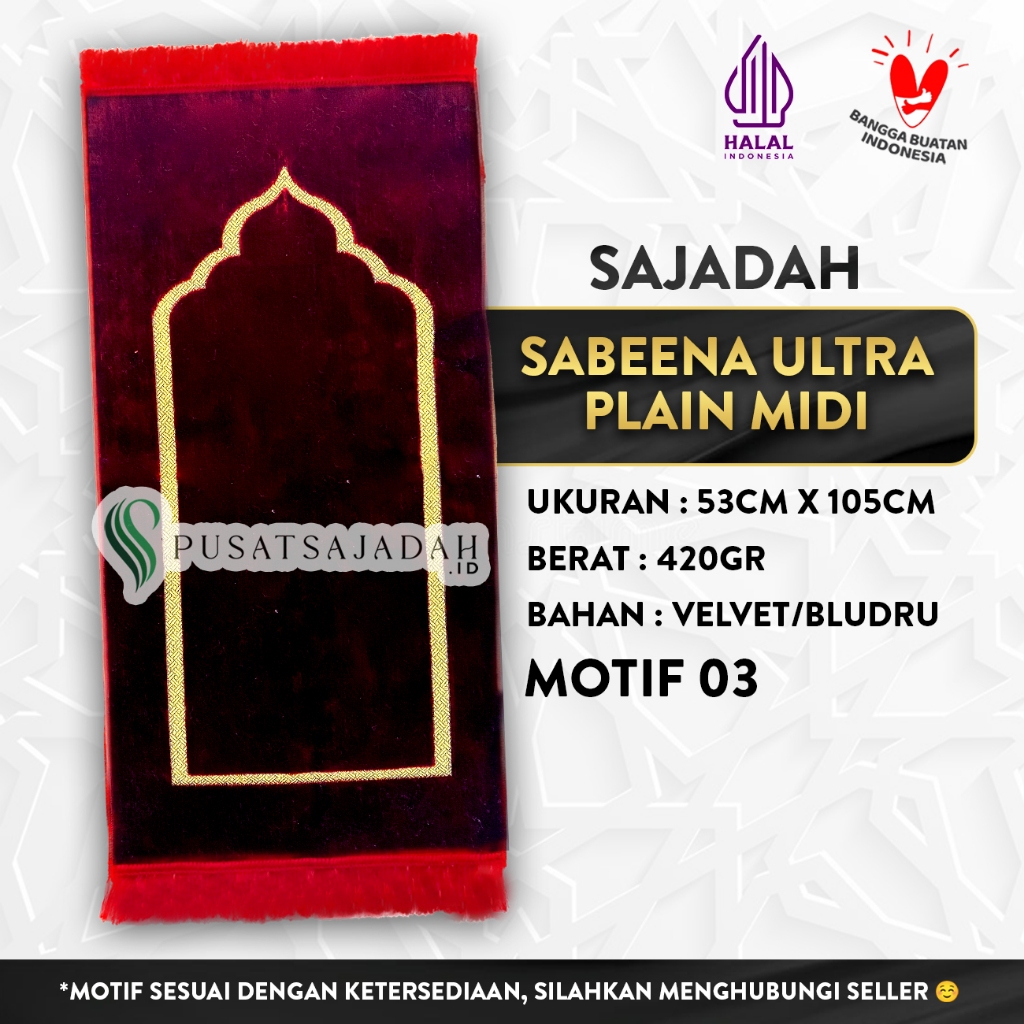 Sajadah Sabeena Ultra Midi Plain