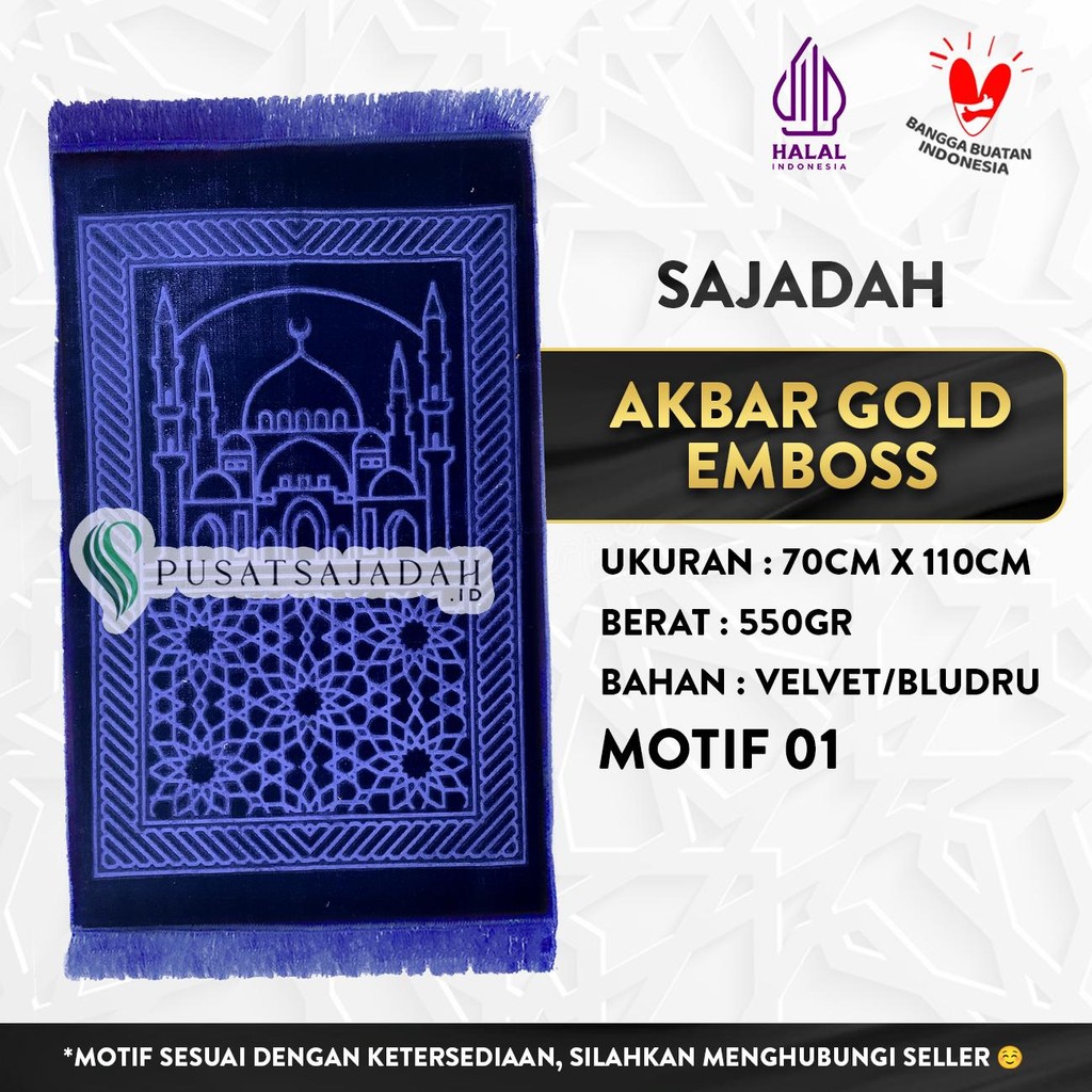 Sajadah Akbar Gold Emboss