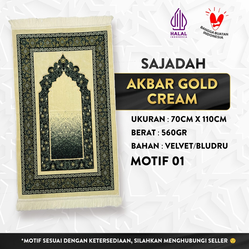 Sajadah Akbar Gold Cream