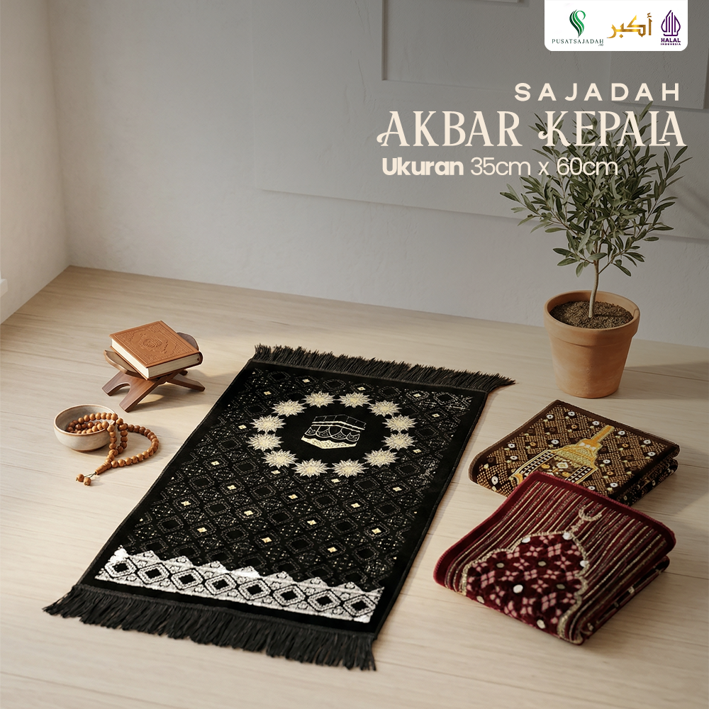 Sajadah Anak Tebal & Lembut | Akbar Kepala | Uk. 35x60 | Minimalis | Modern | Terlaris | Oleh-Oleh Haji dan Umroh | Murah | Aesthetic | Kecil | Travel | Tahlilan 40 hari