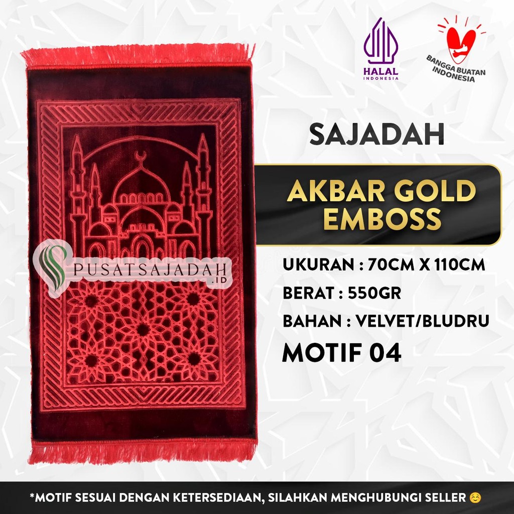 Sajadah Akbar Gold Emboss